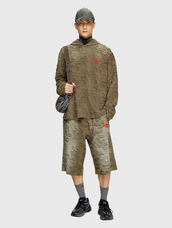 T-CRANE black sweatshirt with accent rips - 2