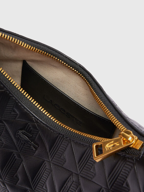 Leather shoulder bag with monogram logo - 5