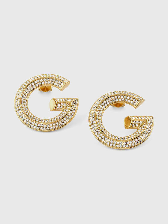 Earrings with rhinestones - 1
