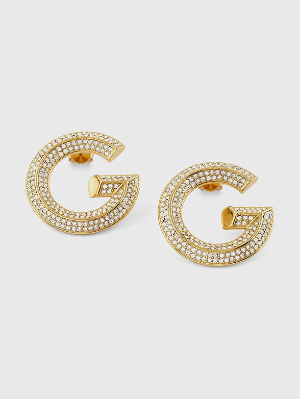 Earrings with rhinestones - 1