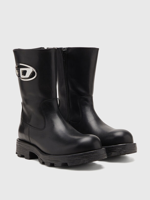 D-HAMMER biker boots in shiny leather - 2