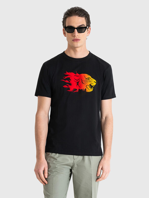 T-shirt with colorful print - 1