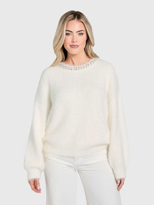 ARISA rhinestone neck sweater - 1