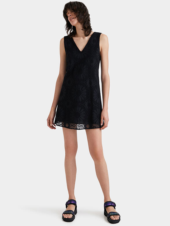 Black lace mini dress - 6