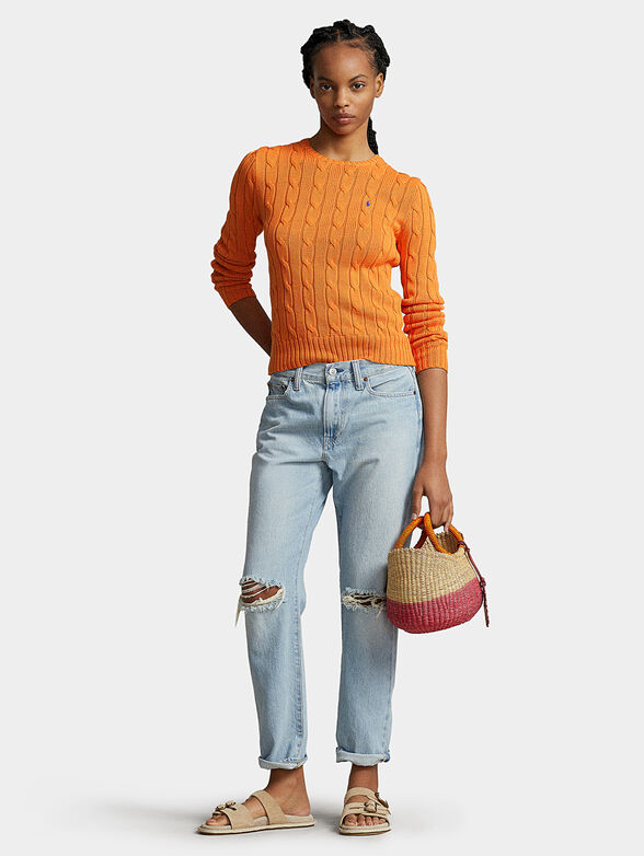 Knitted orange sweater - 2