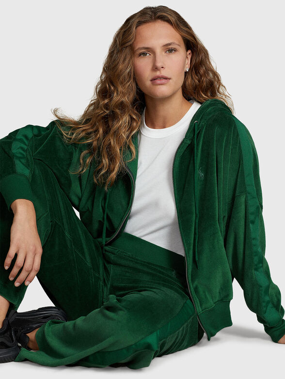 Green velvet sweatshirt - 4