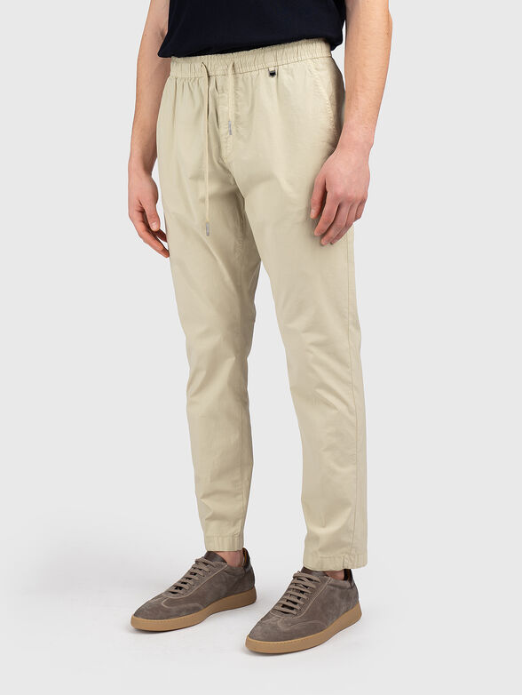 Slim fit cotton blend trousers - 1