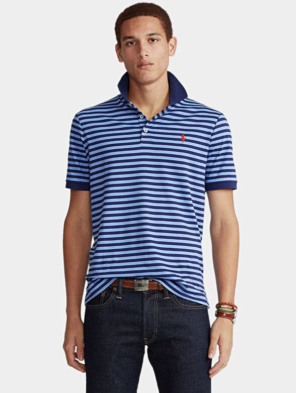 Blue polo-shirt with embroidered logo - 3