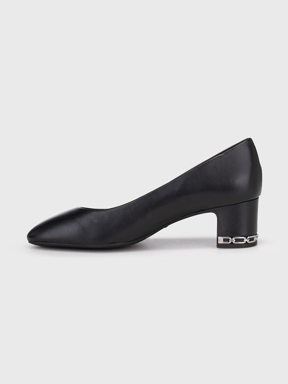 JUNE black leather heeled shoes - 4
