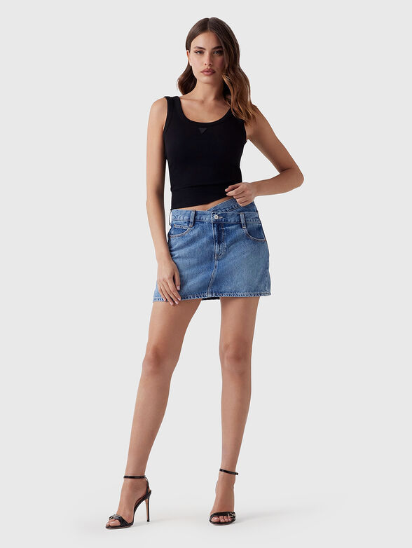 GAIA mini denim skirt with logo - 4