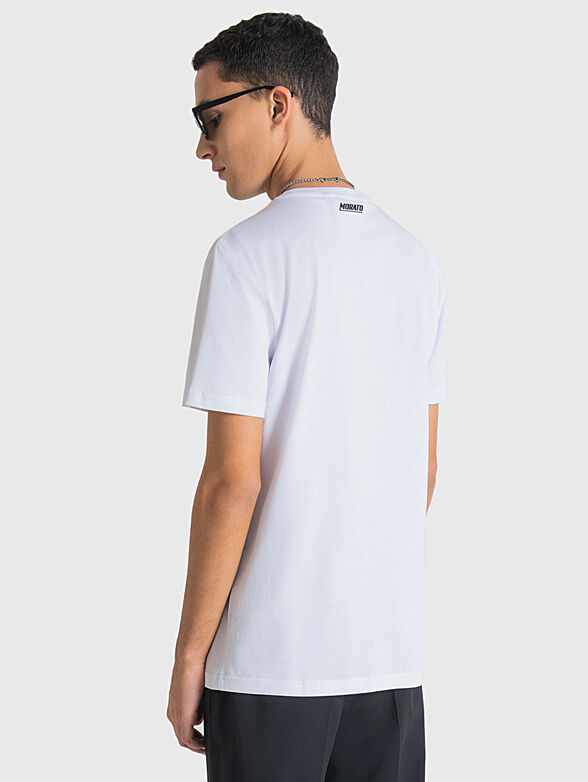 Black cotton T-shirt with contrasting print - 2