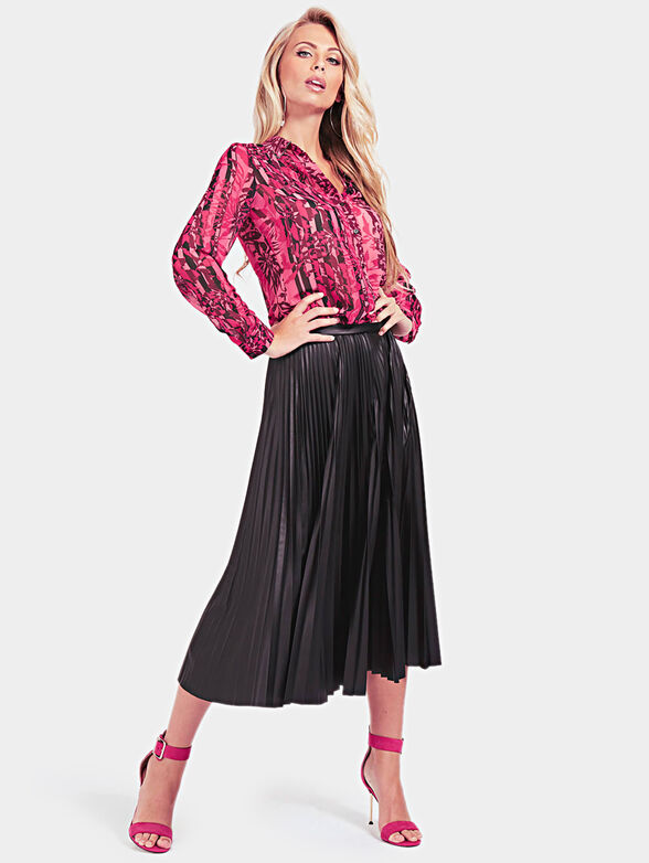 RAMONA Faux leather pleated skirt - 3