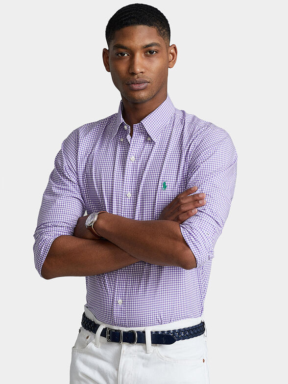 Plaid shirt in purple color - 1