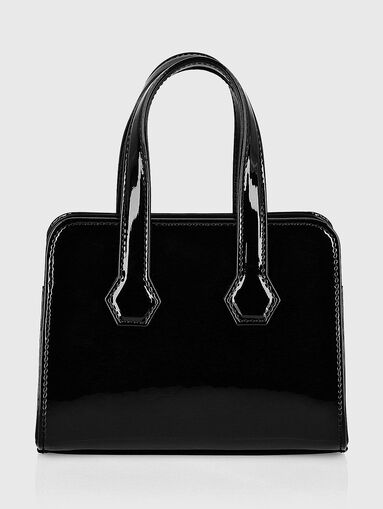 Patent leater handbag in black  - 3
