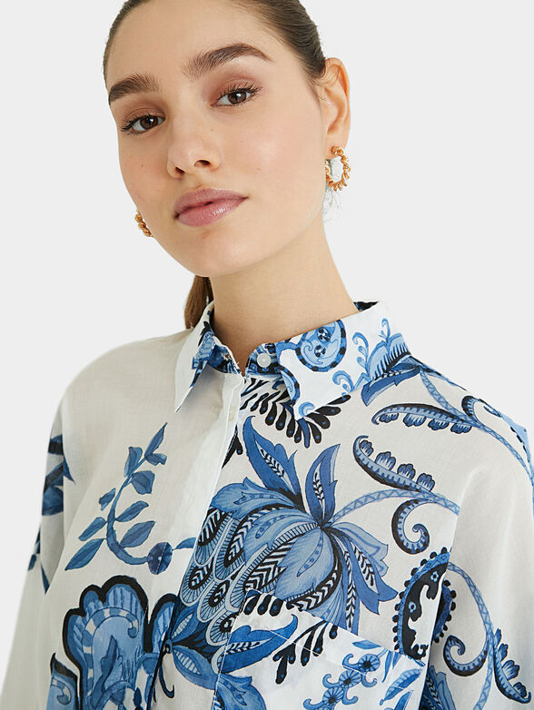 INARA Cotton shirt with floral print - 1
