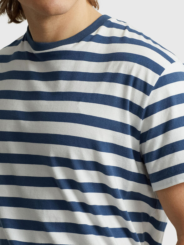 Cotton T-shirt with striped print - 4