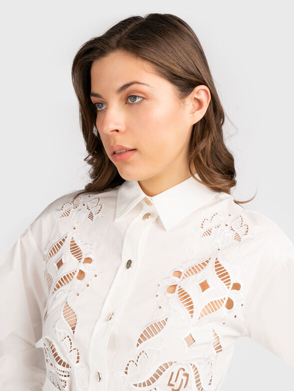 White shirt dress with embroideries - 5