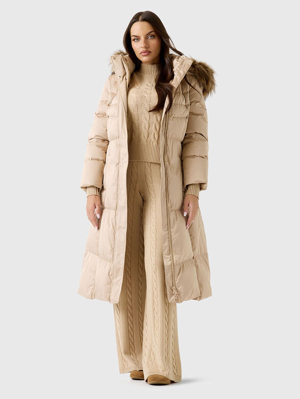 Long hooded puffer jacket - 1