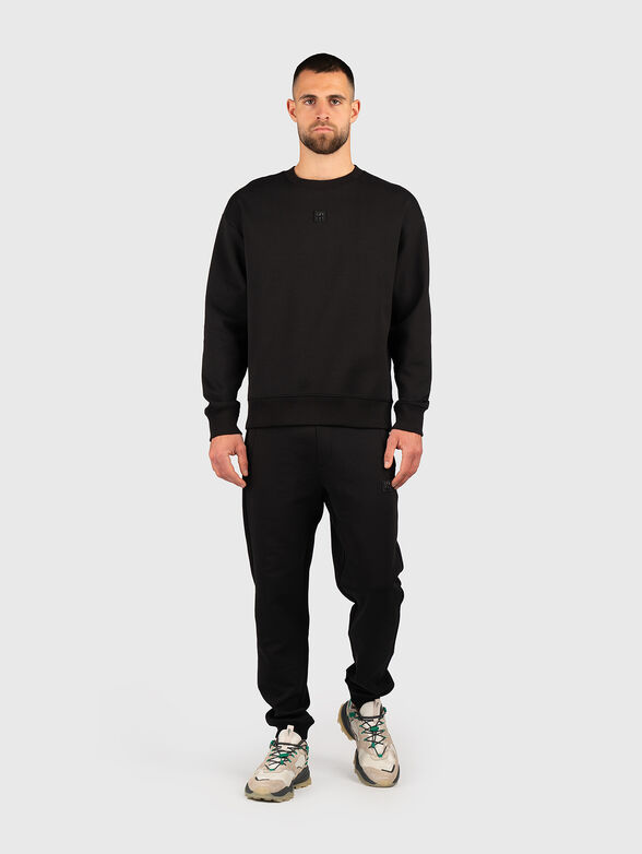 Sweatshirt with oval neckline in black - 2