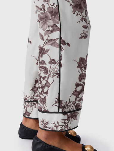Printed satin trousers - 4