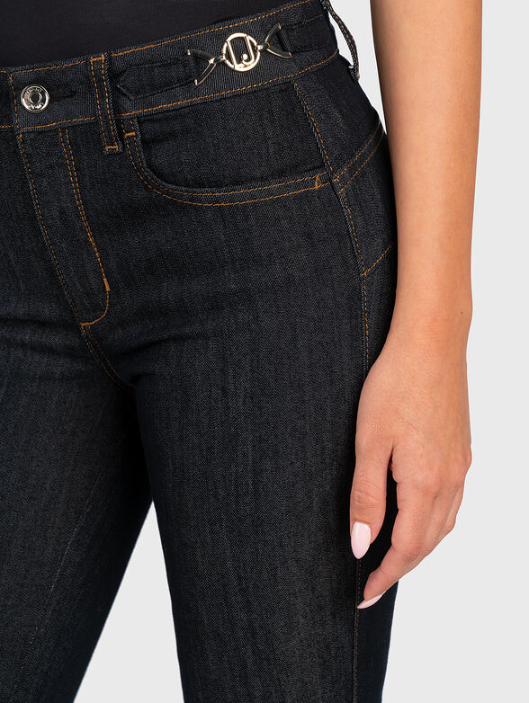 Dark blue jeans with metal details - 4