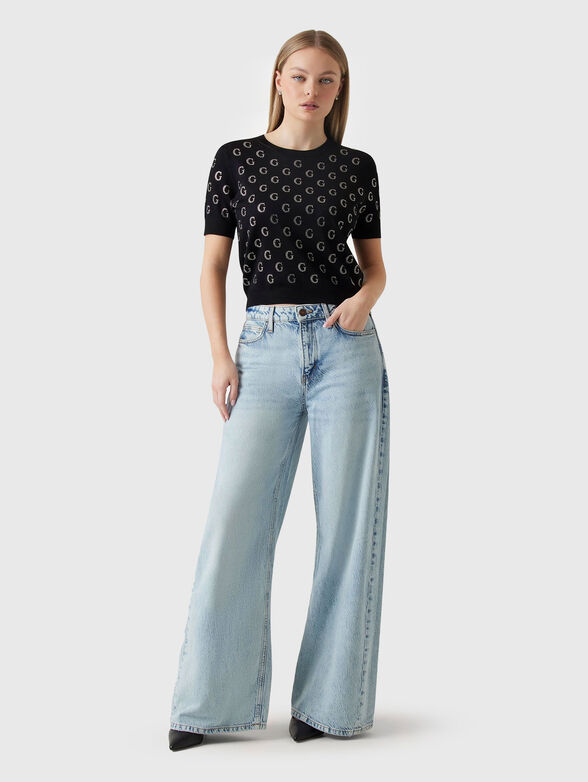 JASMINE cropped sweater with rhinestones - 2