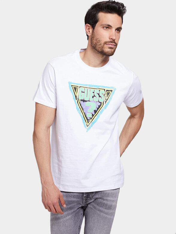 Cotton t-shirt with triangle logo - 1