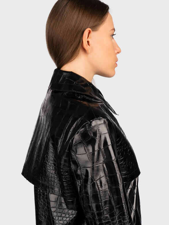 Eco leather trench with croco effect  - 6