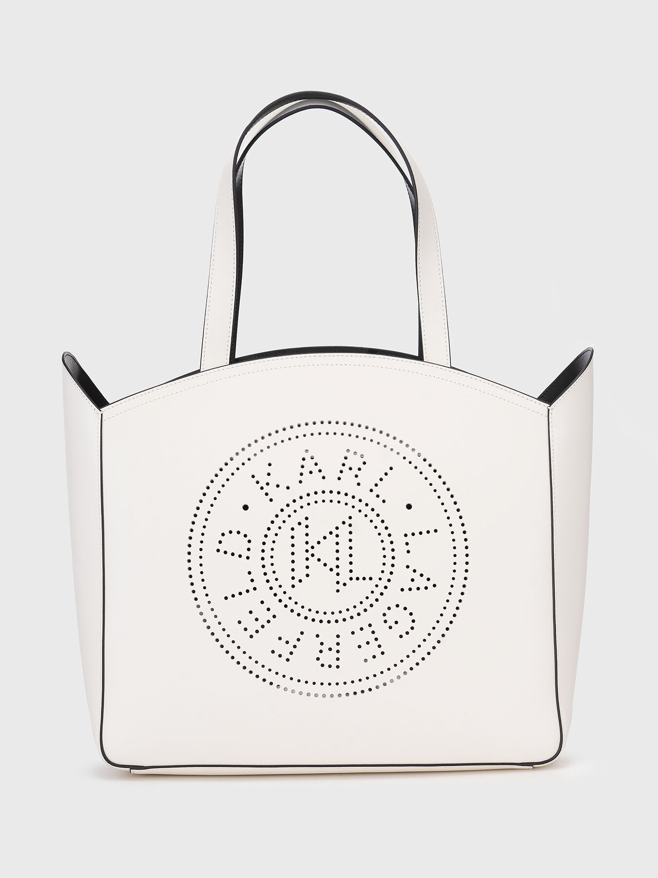K/CIRCLE perforated bag in white brand Karl Lagerfeld