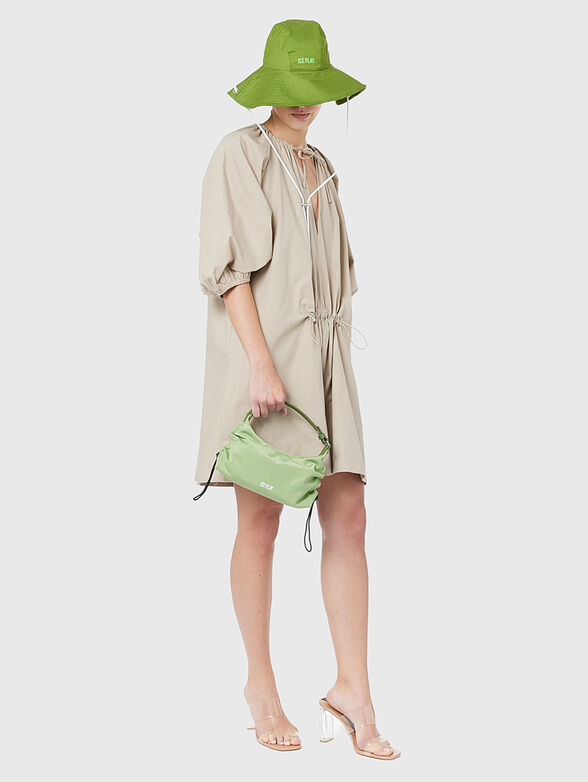 Beige dress with puff sleeves - 4