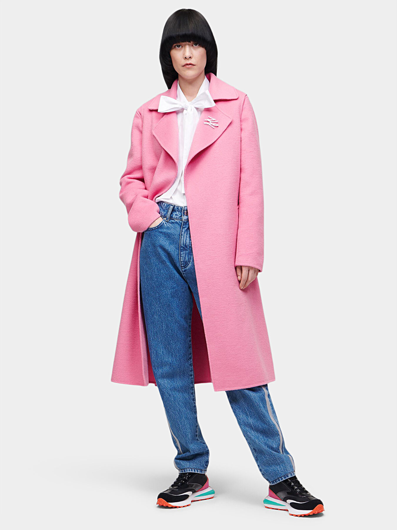 Karl lagerfeld pink coat deals