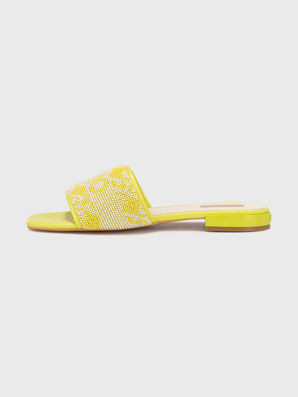 ASTRA 25 black slippers with appliqued beads - 4