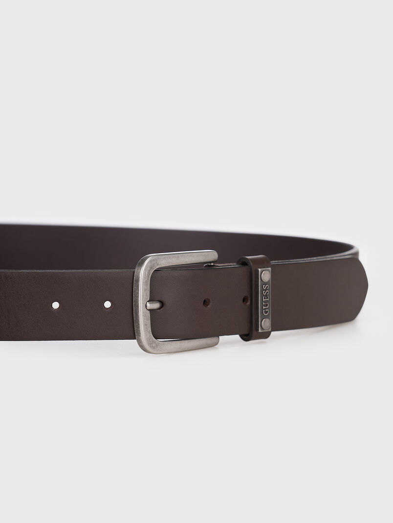 Leather belt with logo detail - 3