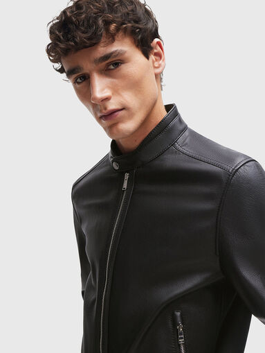 MANSELL leather jacket in black - 5
