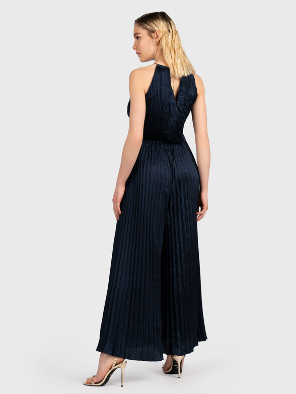 Satin jumpsuit with halter neckline - 2