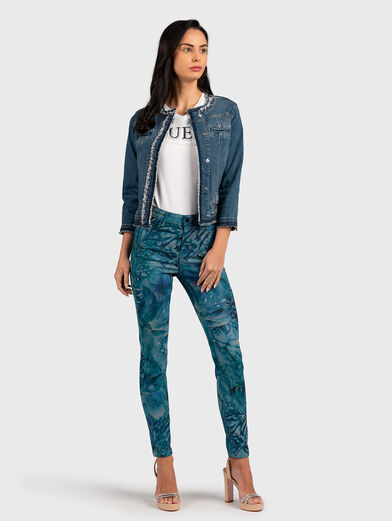 Jeans with floral print - 4
