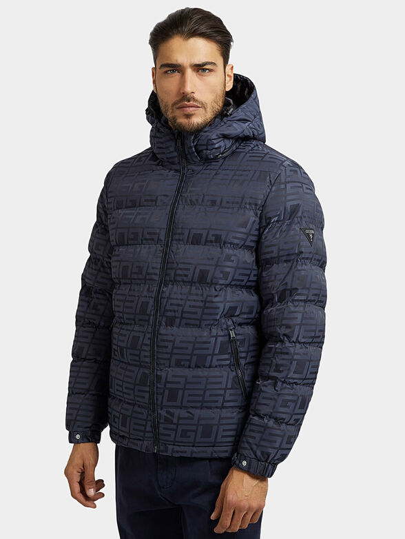Blue padded jacket with quilted effect - 1