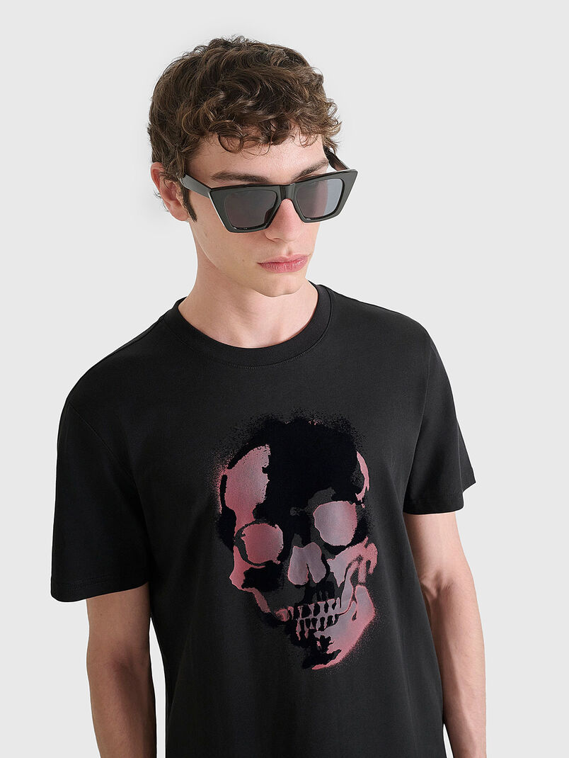 Black cotton T-shirt - 3