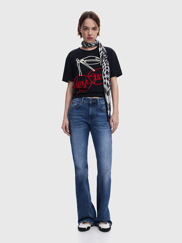 Cotton T-shirt with embroidery - 1