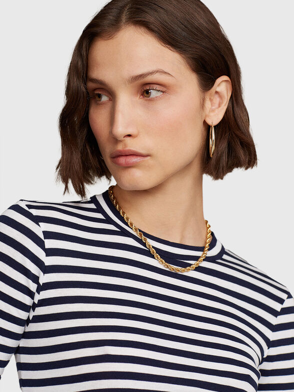 Blouse with striped pattern in cotton fabric - 4