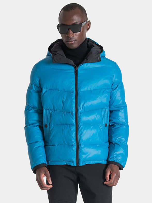 Reversible padded jacket with hood - 1