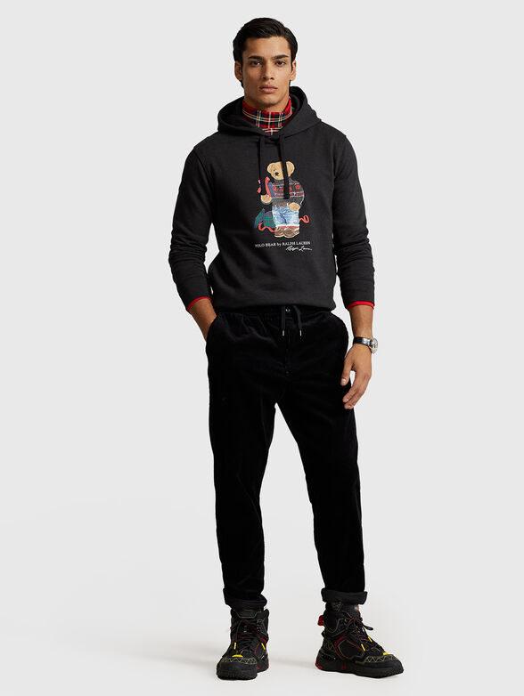 Black sweatshirt with Polo Bear print  - 2