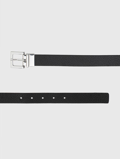 Double-sided leather belt in black - 3