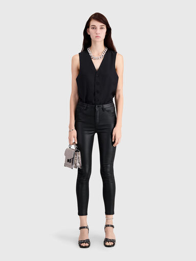 Black skinny jeans with wax effect - 3