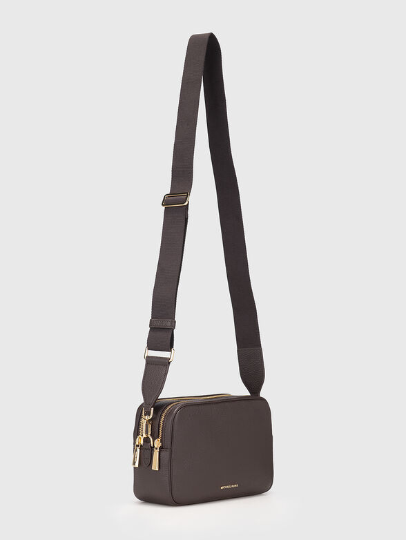 Leather bag with long strap and logo - 2