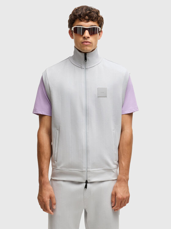 Памучен елек с лого детайл - 1