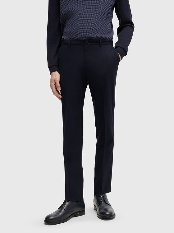 Trousers with crease in dark blue colour - 1