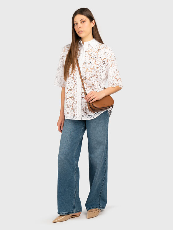 Lace shirt with short sleeves - 1
