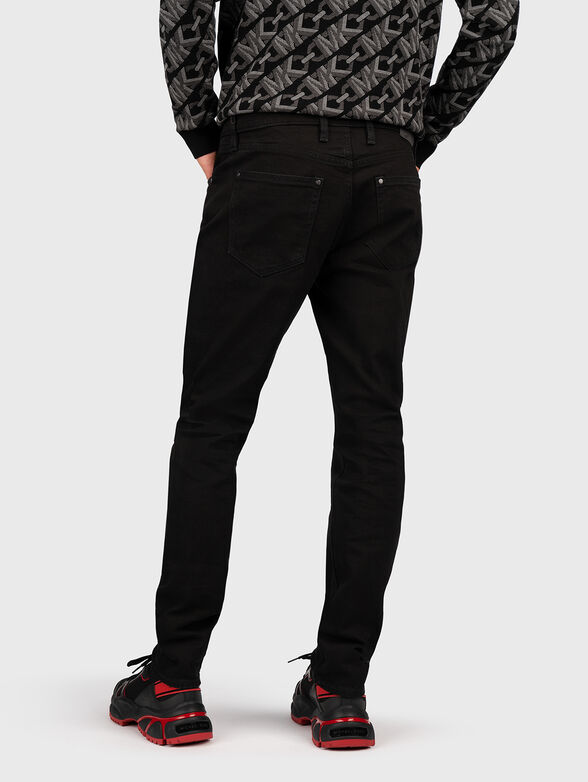Black slim jeans with logo patch - 2
