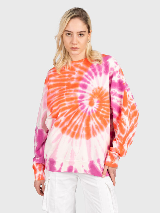 Cotton sweatshirt with abstract print - 1